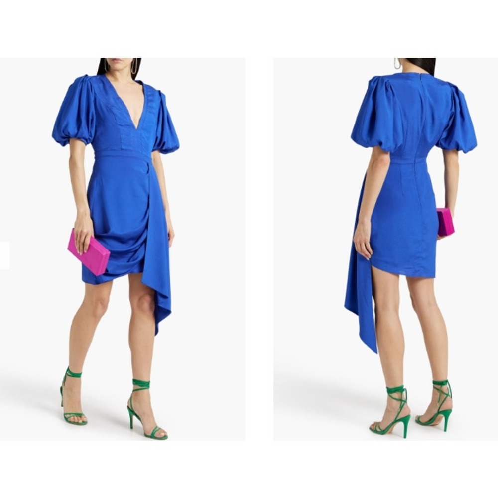 ONE33 SOCIAL Gathered crepe de chine mini dress‎ Size 4